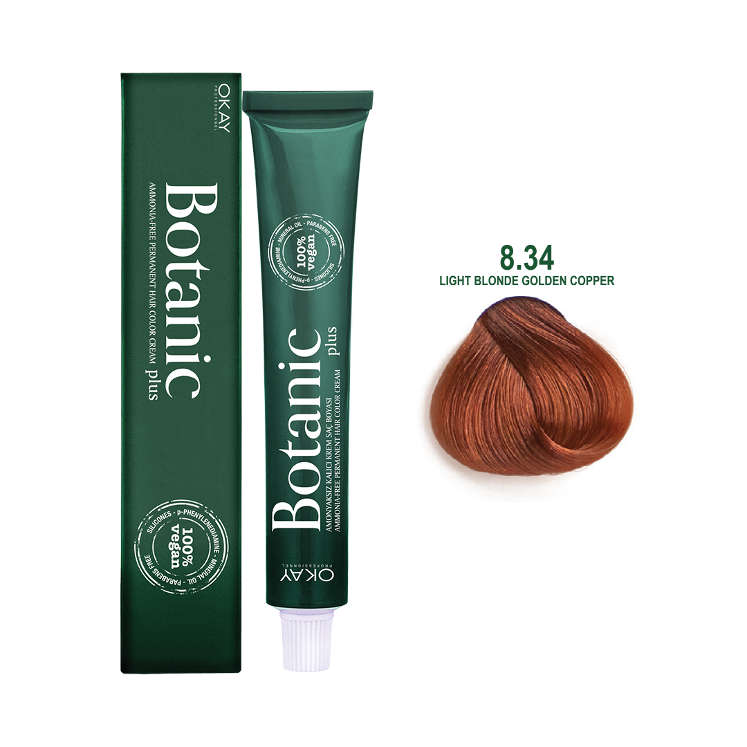 Botanic Plus Ammonia Free Hair Color Cream 8.34 Light Blonde Copper