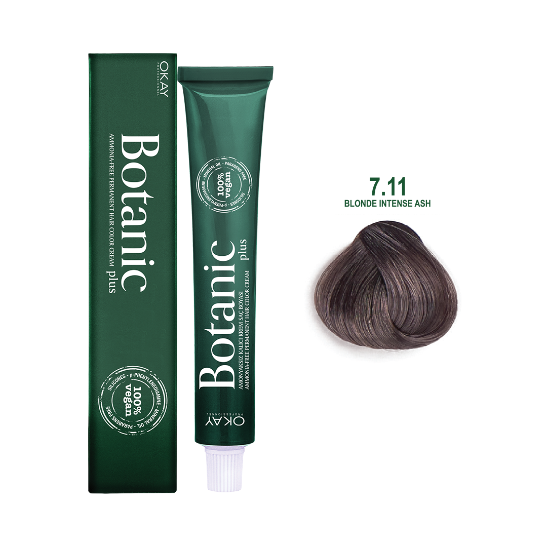 Botanic Plus Ammonia Free Permanent Hair Color Cream Blonde Intense Ash – 7.11