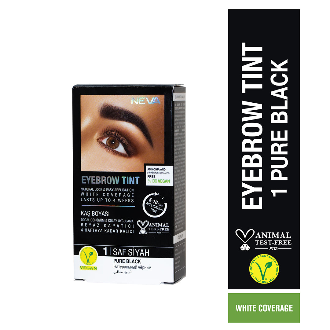 Neva Professional Eyebrow Tint 1.0 – Pure Black | Natural-Looking, Long-Lasting Brow Color
