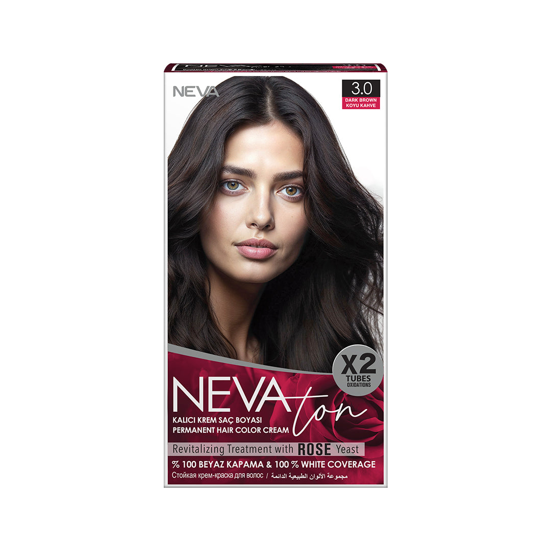 NEVATON Permanent Hair Color 3.0 Dark Brown | Gray Coverage