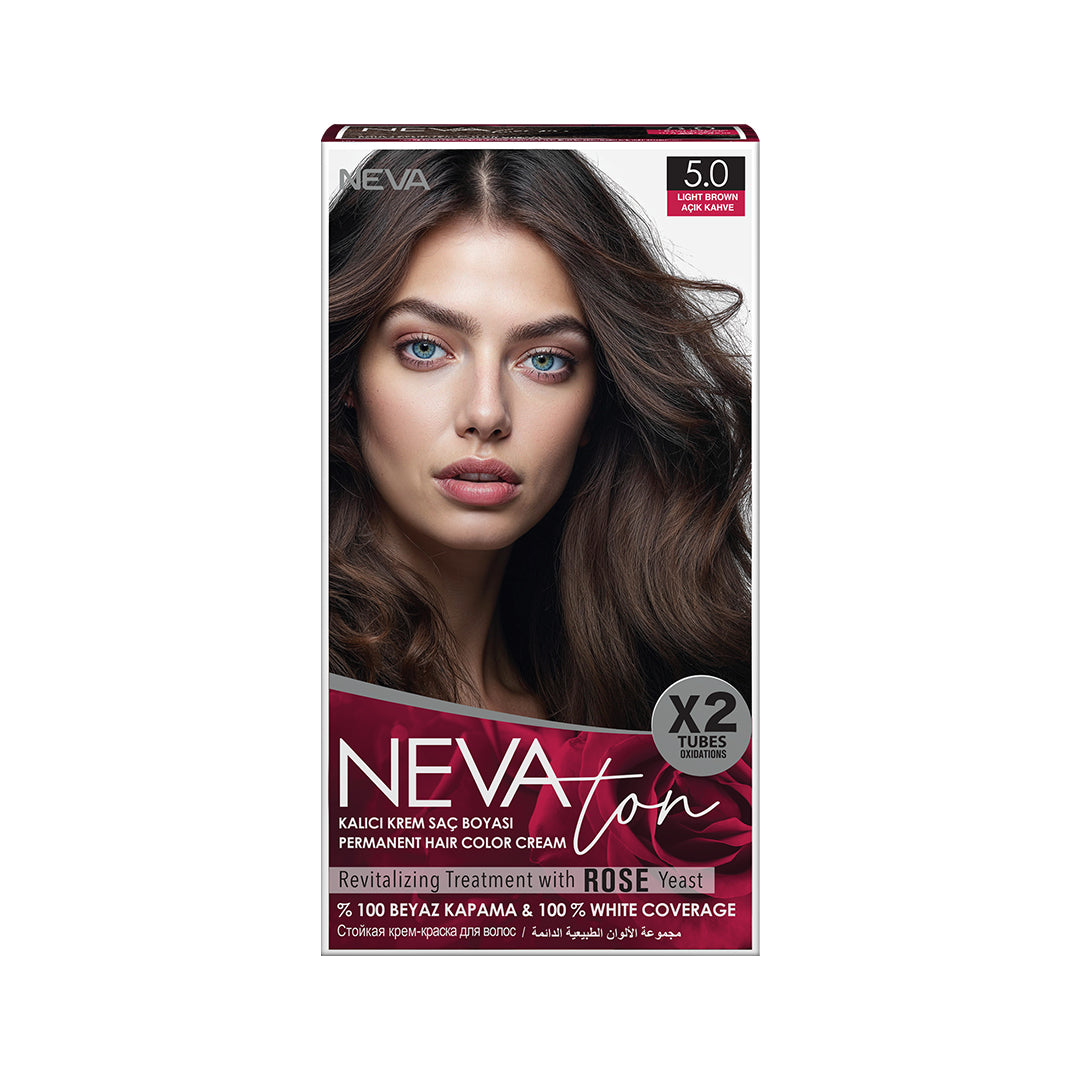 NEVATON Permanent Hair Color 5.0 Light Brown | Gray Coverage