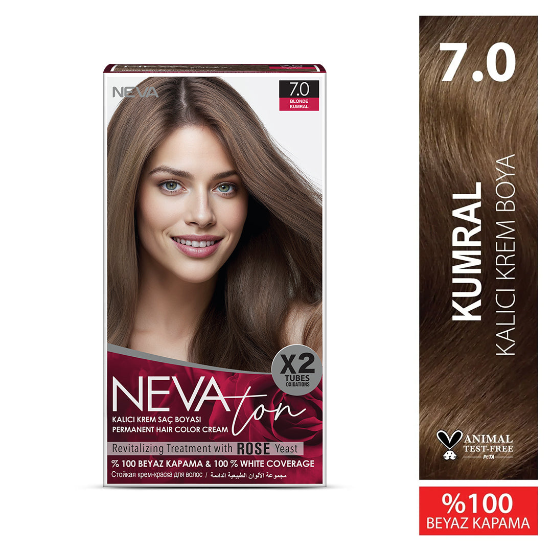 NEVATON Permanent Hair Color 7.0 Blonde | 100% Gray Coverage