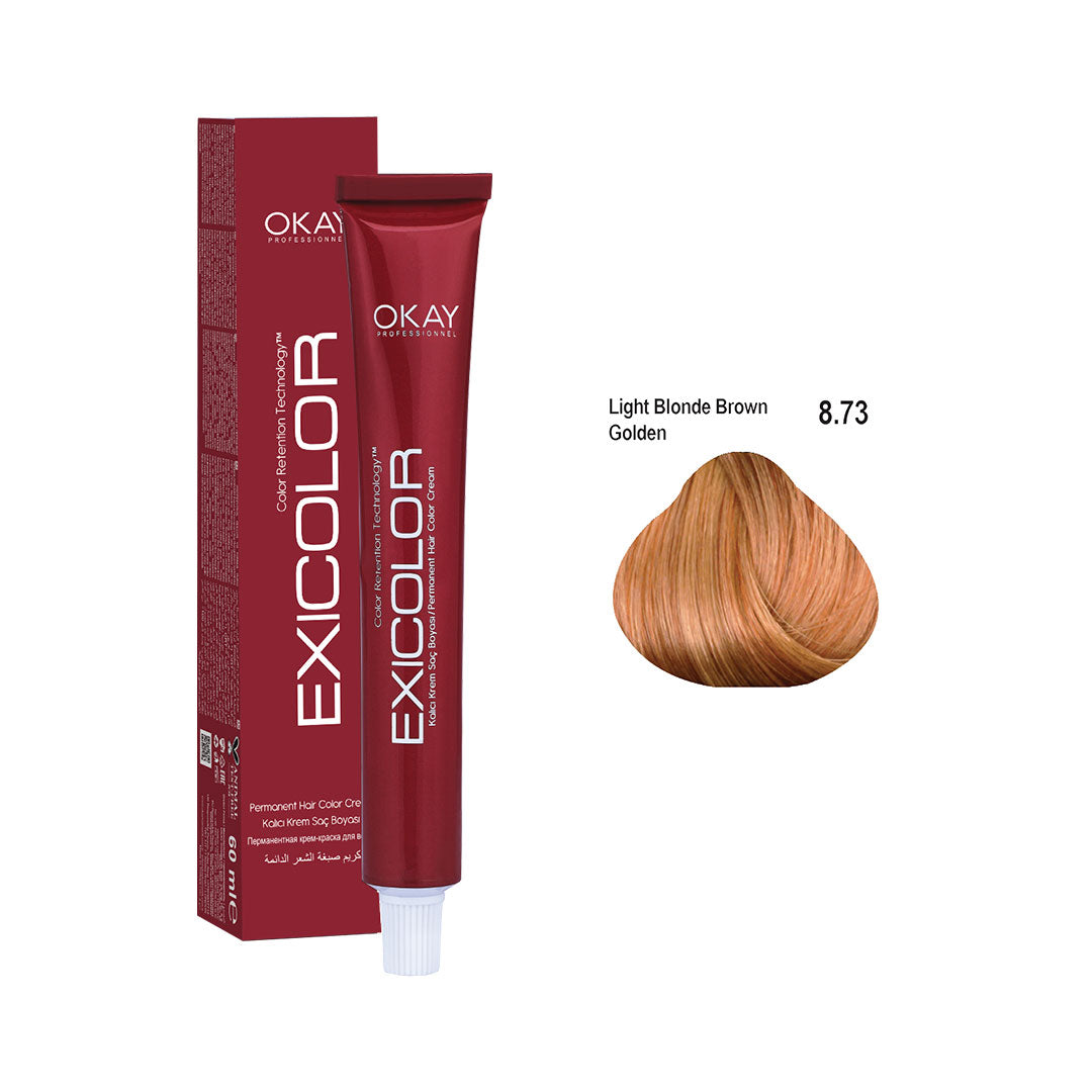 Exicolor Permanent Hair Color Cream Light Blonde Brown Golden 