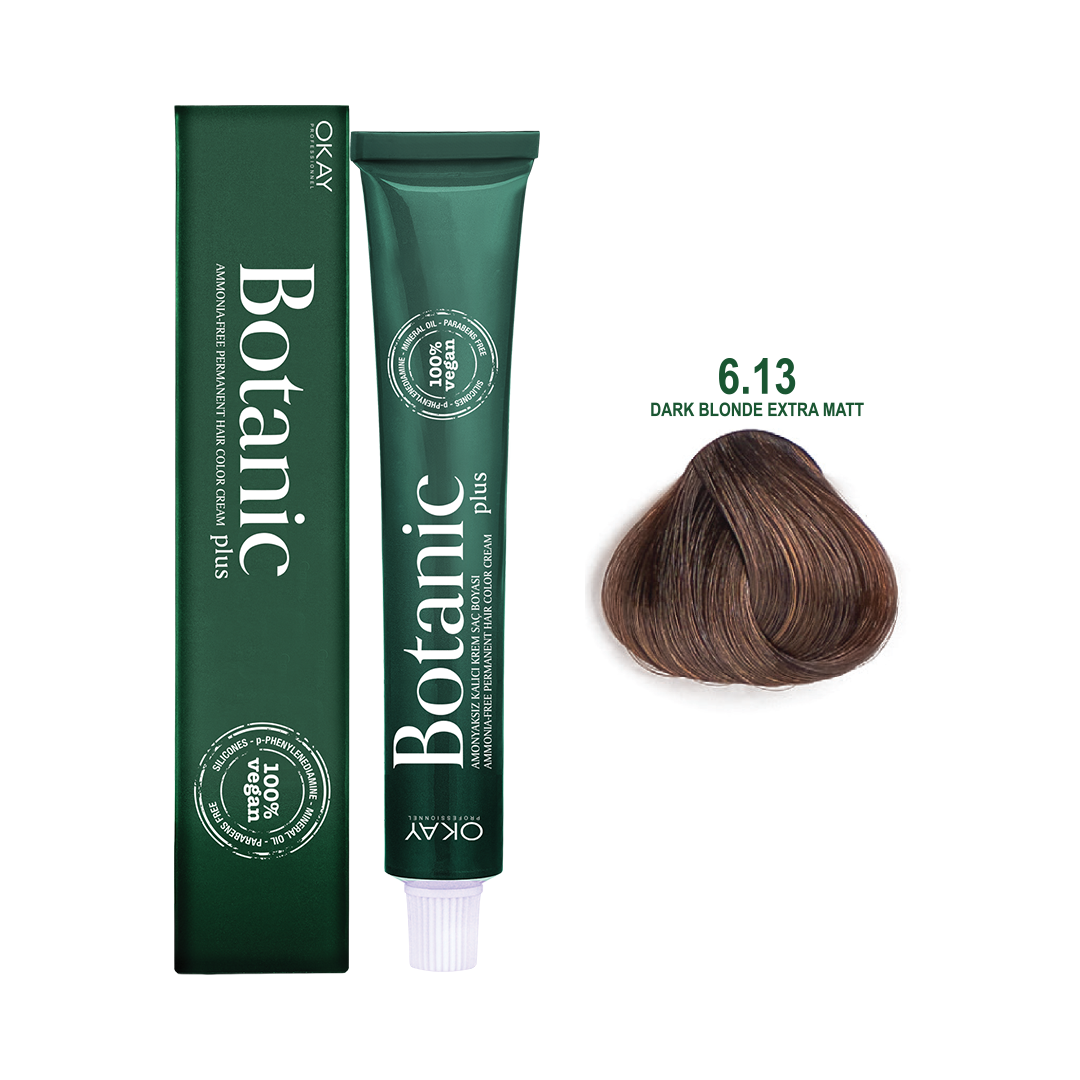 Botanic Plus Ammonia Free Permanent Hair Color Cream Dark Blonde Extra Matt – 6.13