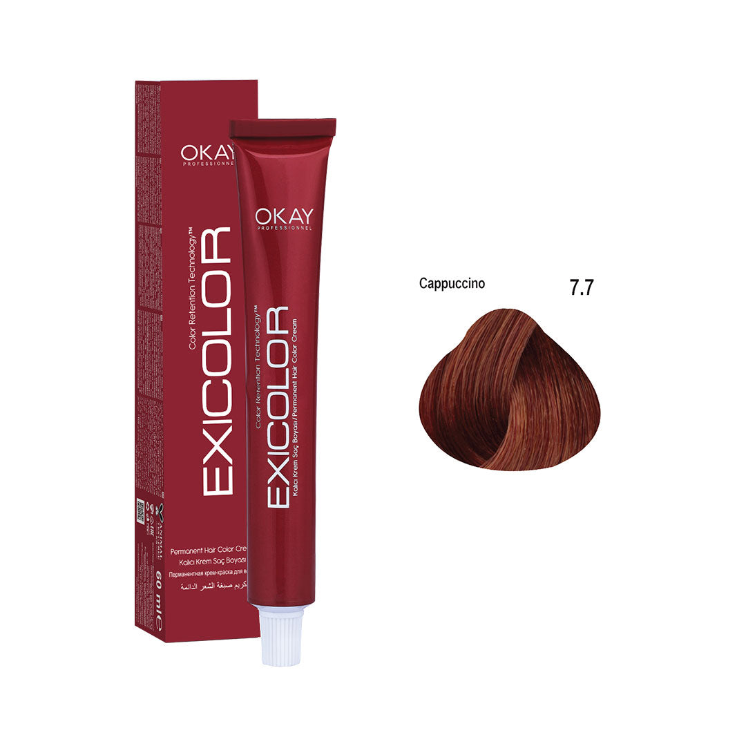Exicolor Permanent Hair Color Cream Cappuccino – 7.7