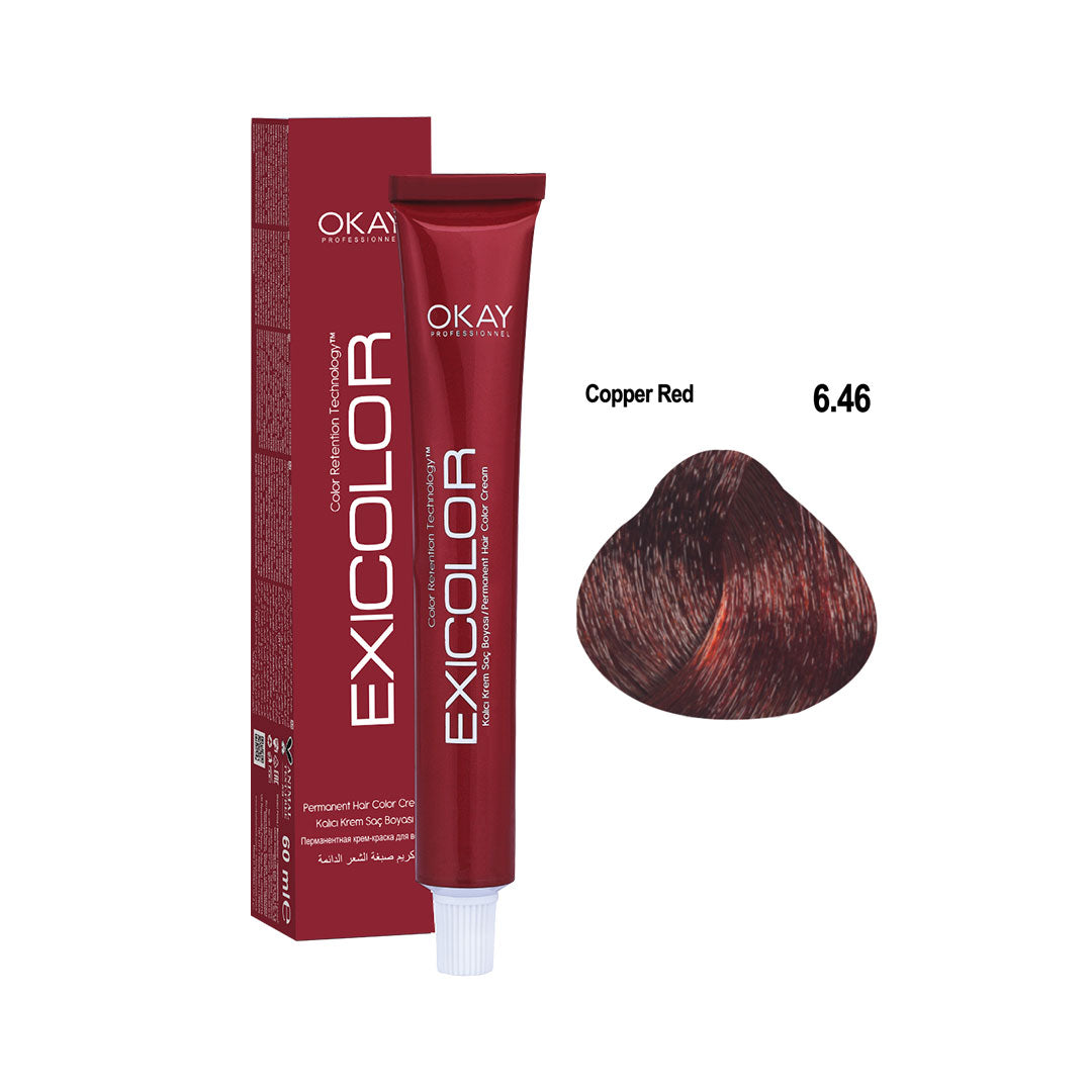 Exicolor Permanent Hair Color Cream Copper Red – 6.46