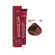 Exicolor Permanent Hair Color Cream Intense Copper Blonde – 7.44