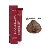 Exicolor Permanent Hair Color Cream Light Blonde Sand Beige – 8.08 