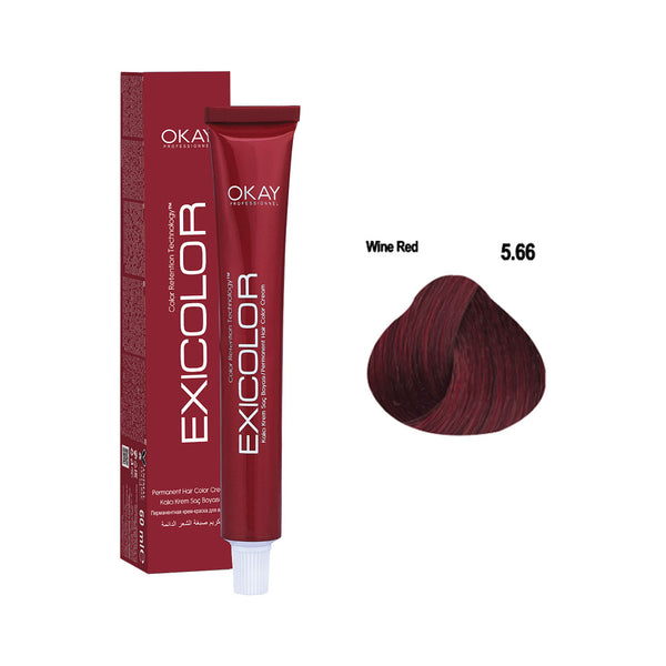 Exicolor Permanent Hair Color Cream Wine Red – 5.66