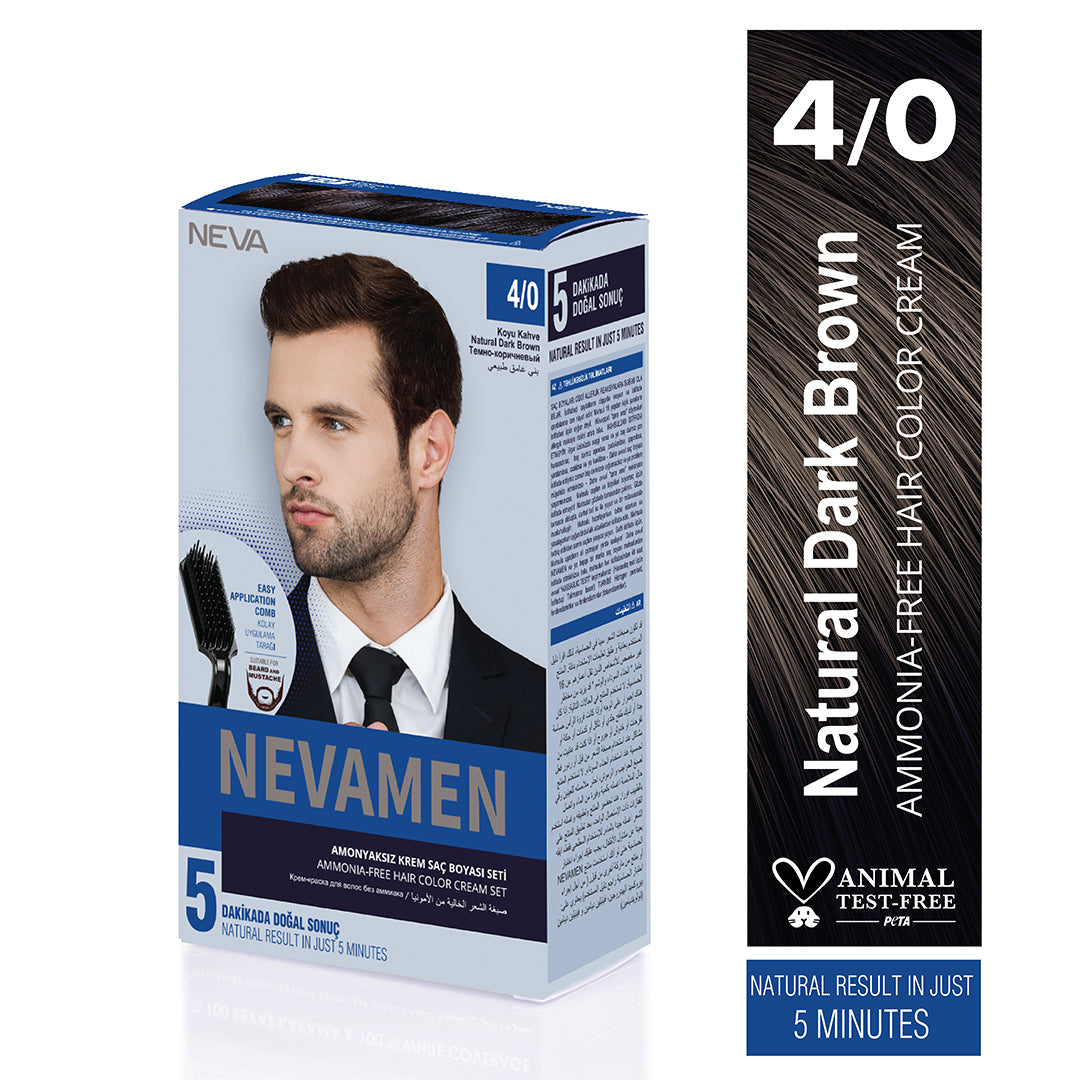 Neva Men Hair Color Natural – Dark Brown – 4/0