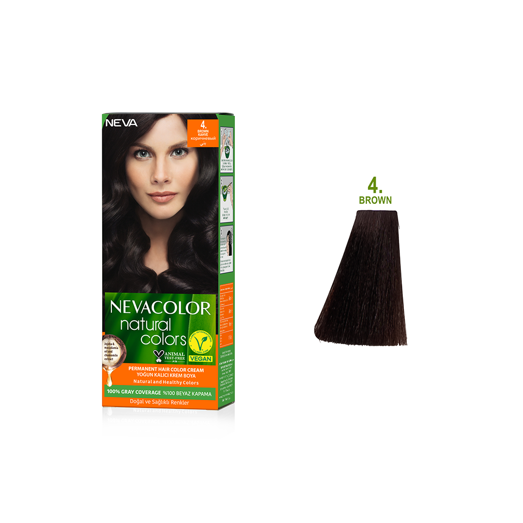 Nevacolor Natural  Hair Color Cream Set	4 - Brown