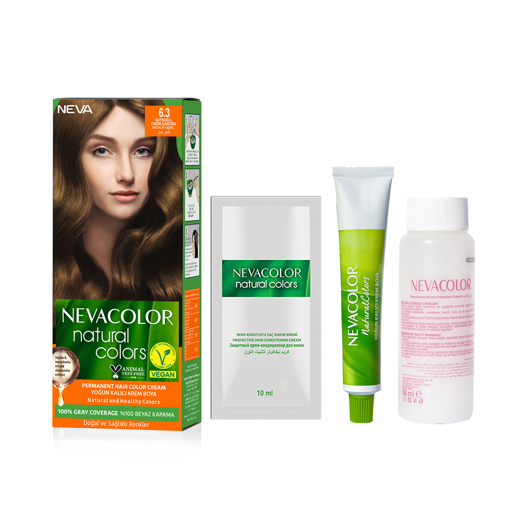 Nevacolor Hair Color 6.3 Nutshell Brown | Vegan Ammonia-Free Hair Dye ...