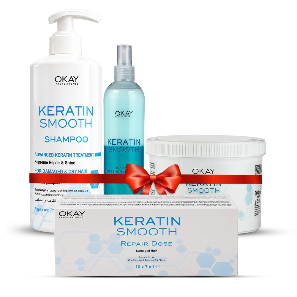Okay Keratin Smooth Complete Care Pack for Damaged and Dry Hairs