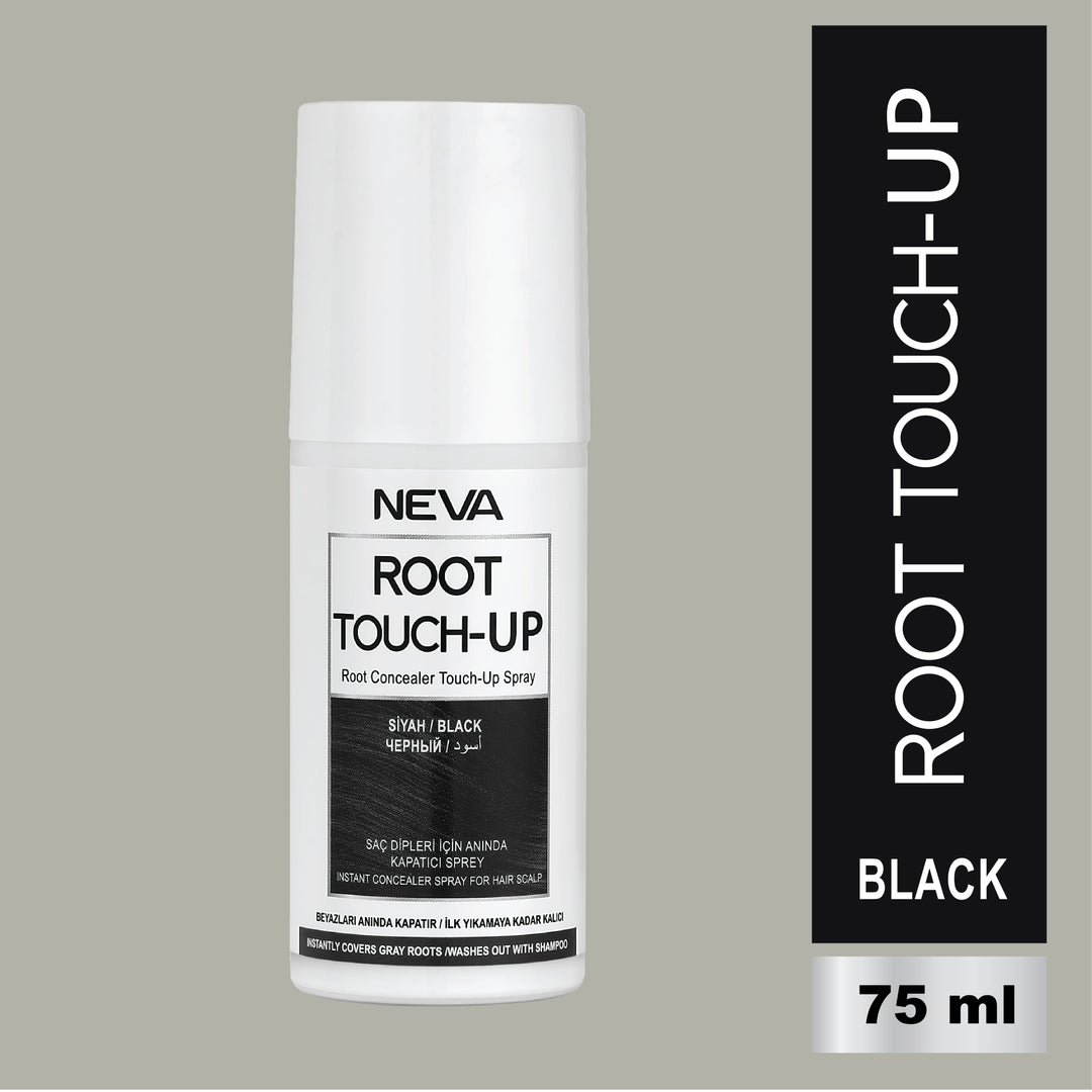Root Touch Up Hair Color Spray – Black – 75ml | Instant Gray Coverage, Long-Lasting Finish
