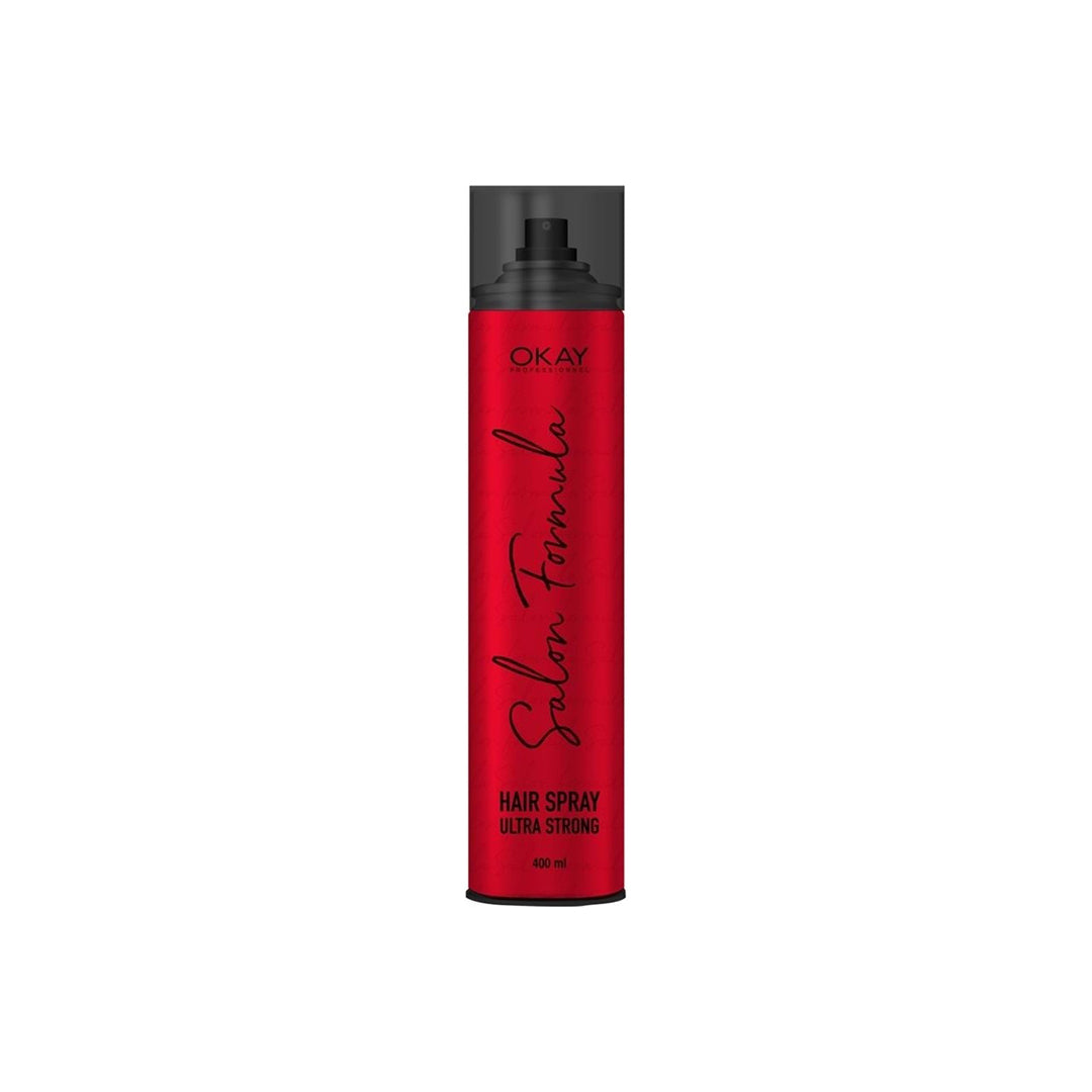 Okay Professional Salon Formula Extra Strong Hair Spray – 400ml | Long-Lasting Hold for All Hair Types